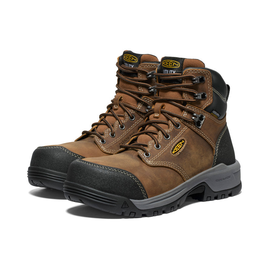 Women's Evanston 6" Waterproof Boot (Carbon Toe) Bison/Black - Keen