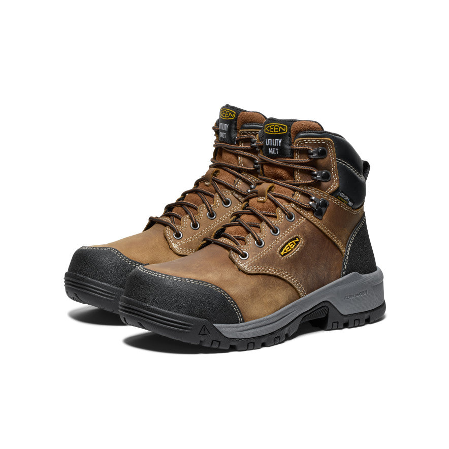 Women's Evanston 6" Waterproof Boot INT MET (Carbon Toe) Bison/Black - Keen