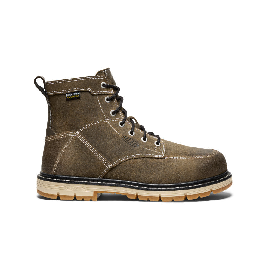 Women's San Jose 6" Waterproof 90° Heel Boot (Aluminum Toe) Steel Grey/Gum - Keen
