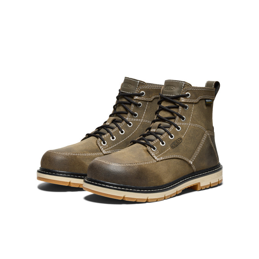 Women's San Jose 6" Waterproof 90° Heel Boot (Aluminum Toe) Steel Grey/Gum - Keen