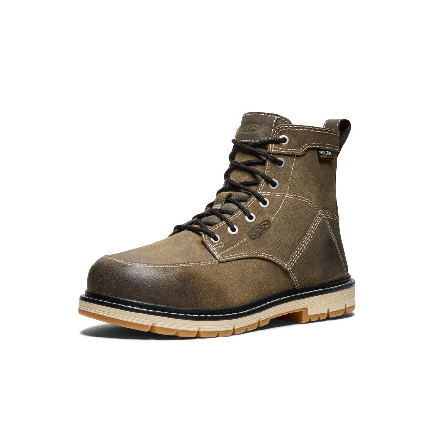 Women's San Jose 6" Waterproof 90° Heel Boot (Aluminum Toe) Steel Grey/Gum - Keen