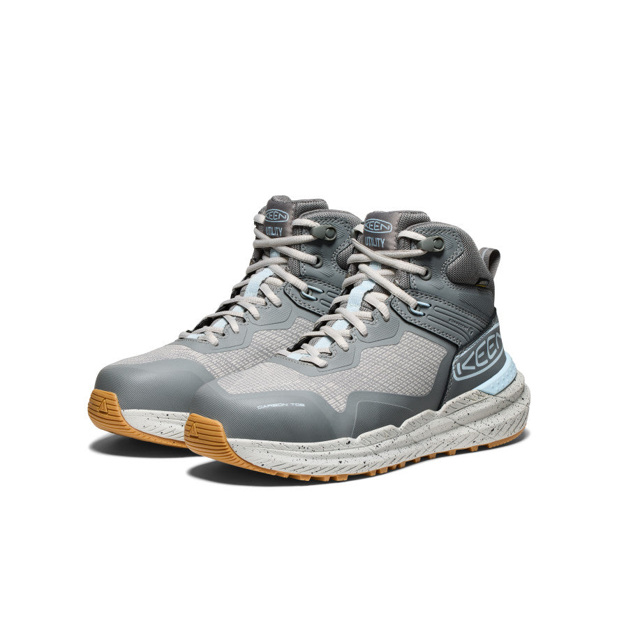 Women's Synchro Waterproof Work Boot (Carbon Toe) Steel Grey/Gum - Keen