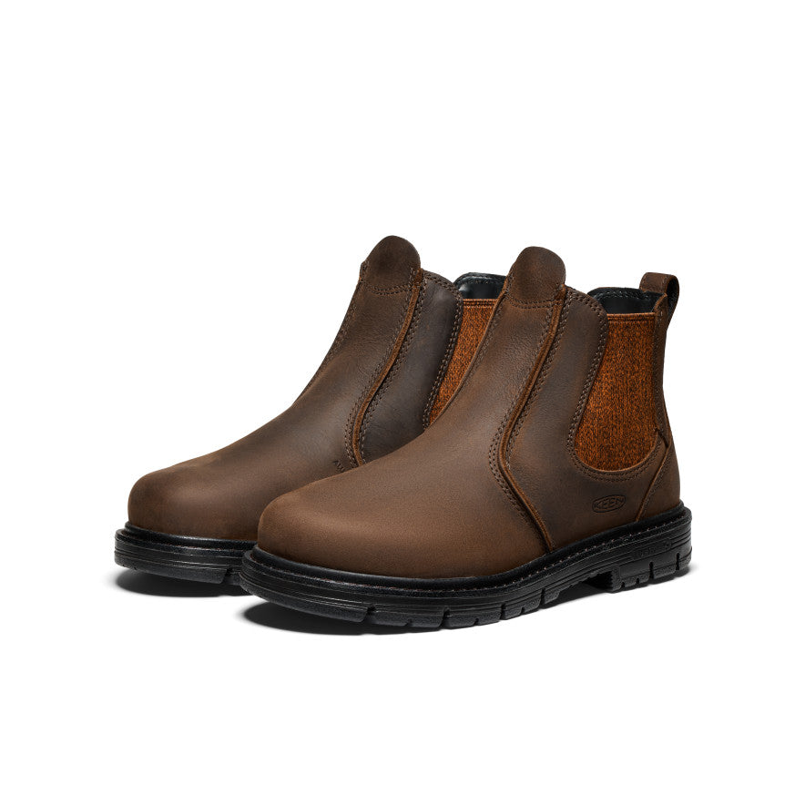 Women's San Jose Chelsea 90° Heel Boot (Aluminum Toe) Cascade Brown/Black - Keen