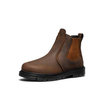 Women's San Jose Chelsea 90° Heel Boot (Aluminum Toe) Cascade Brown/Black - Keen