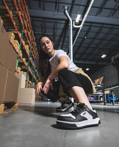 Women's Overton Work Shoe (Carbon Toe) Star White/Black - Keen