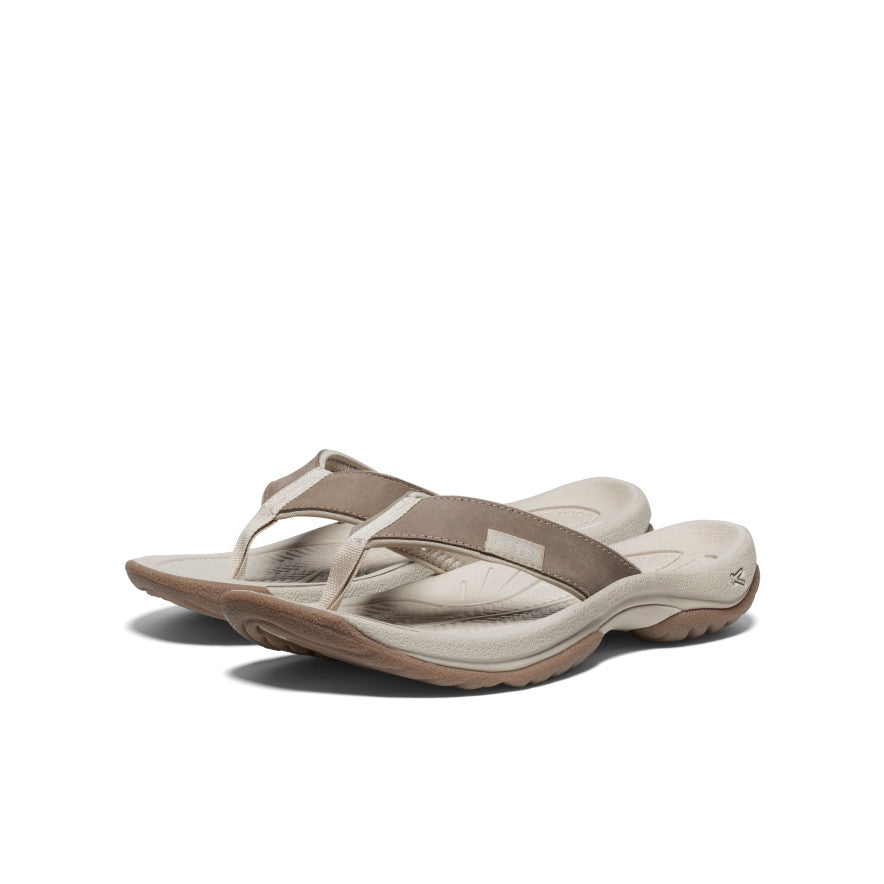 Women's Kona Leather Flip-Flop Brindle/Silver Birch - Keen