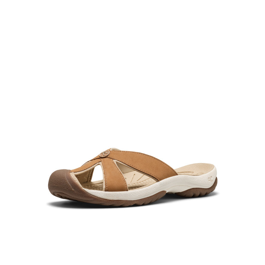 Women's Bali Leather Slide Sandal Chipmunk/Birch - Keen