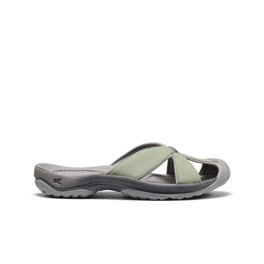 Women's Bali Leather Slide Sandal Lily Pad/Steel Grey - Keen