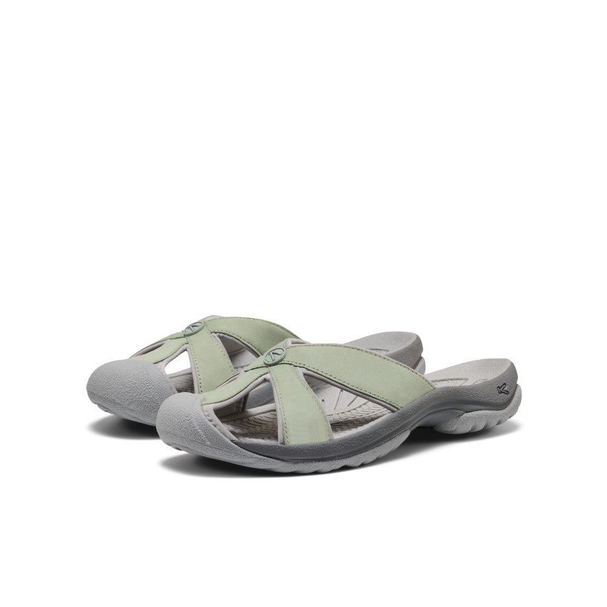 Women's Bali Leather Slide Sandal Lily Pad/Steel Grey - Keen
