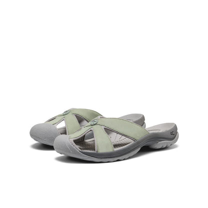 Women's Bali Leather Slide Sandal Lily Pad/Steel Grey - Keen