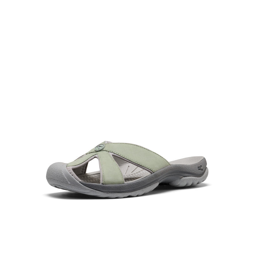 Women's Bali Leather Slide Sandal Lily Pad/Steel Grey - Keen