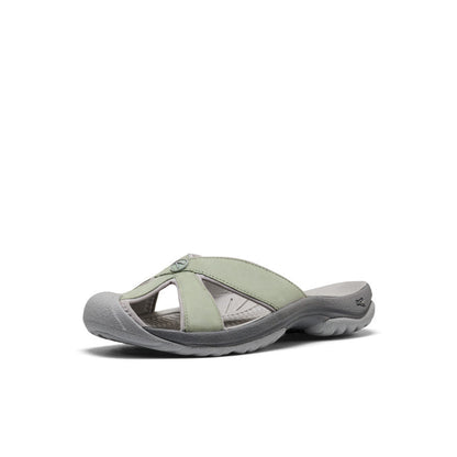 Women's Bali Leather Slide Sandal Lily Pad/Steel Grey - Keen