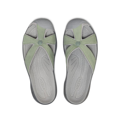 Women's Bali Leather Slide Sandal Lily Pad/Steel Grey - Keen