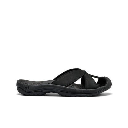 Women's Bali Leather Slide Sandal Black/Black - Keen