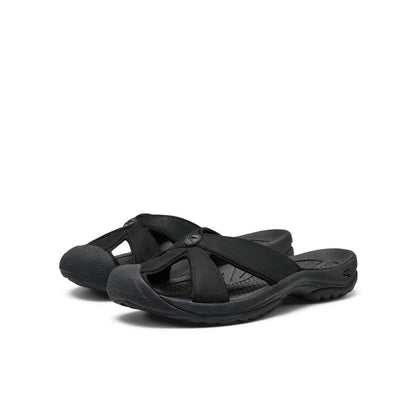 Women's Bali Leather Slide Sandal Black/Black - Keen
