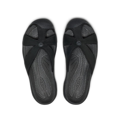 Women's Bali Leather Slide Sandal Black/Black - Keen