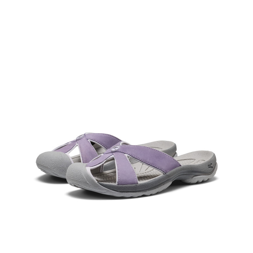 Women's Bali Leather Slide Sandal Purple Haze/Steel Grey - Keen
