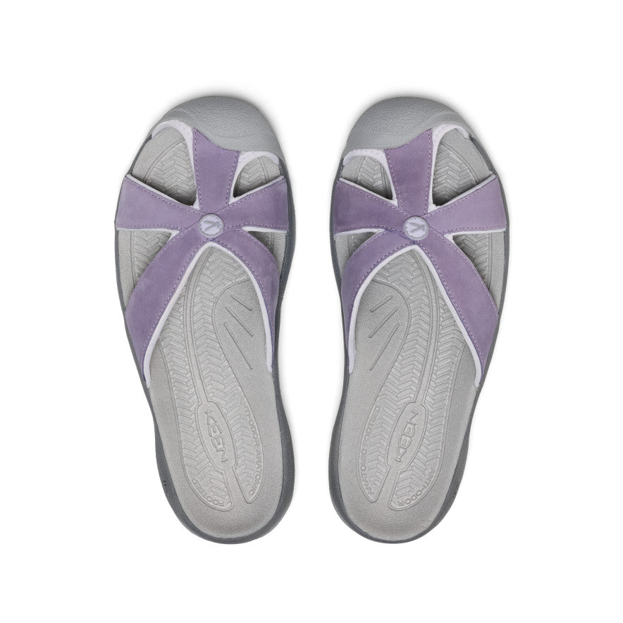 Women's Bali Leather Slide Sandal Purple Haze/Steel Grey - Keen