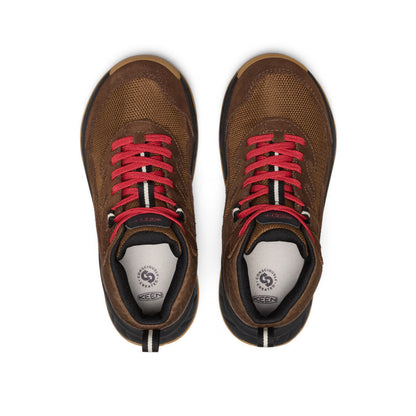 Big Kids' Hightrail Waterproof Hiking Boot Dark Earth/Garnet - Keen