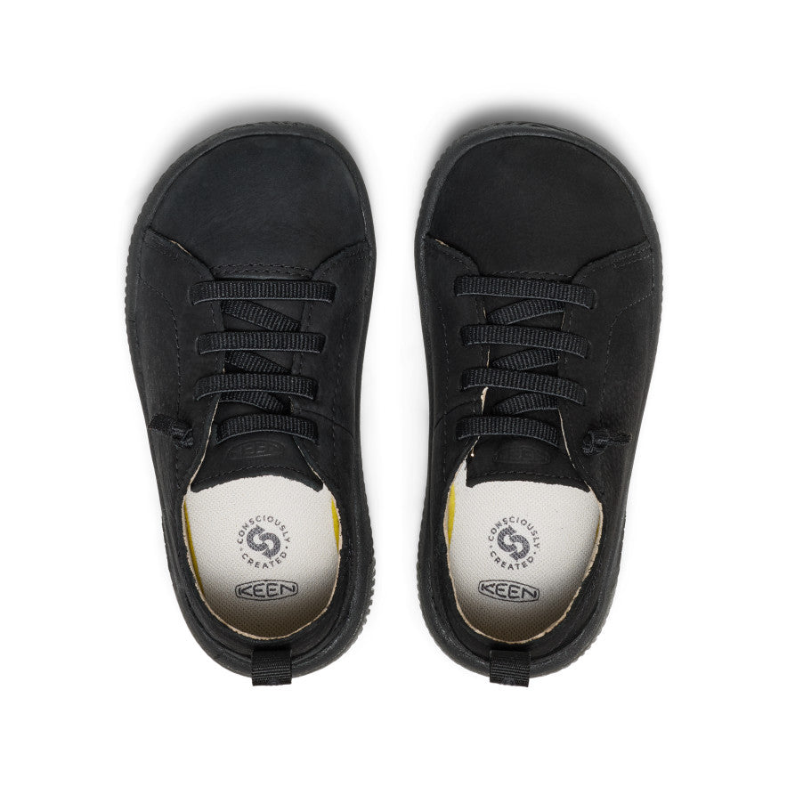 Little Kids' KNX Leather Sneaker Triple Black - Keen