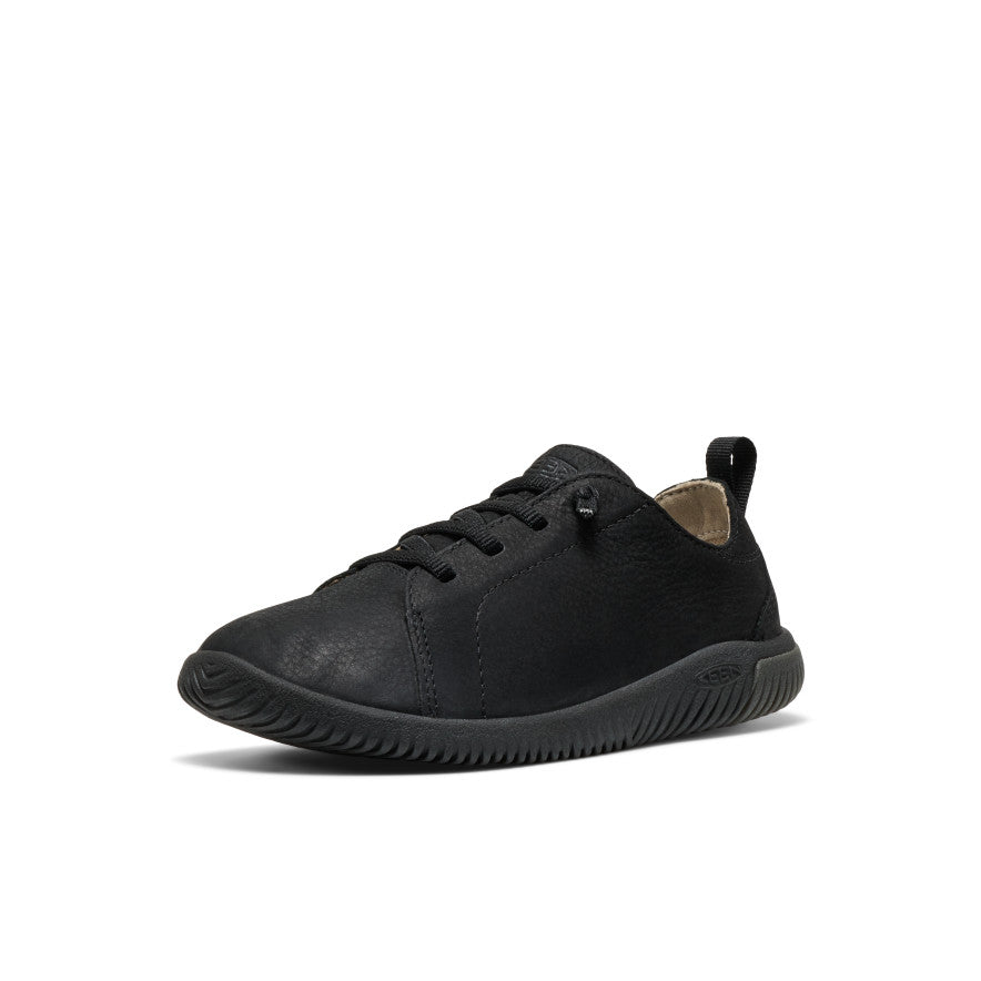 Big Kids' KNX Leather Sneaker Triple Black - Keen