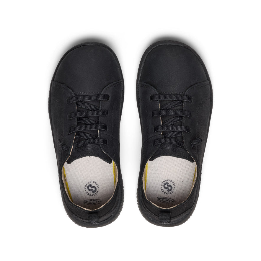 Big Kids' KNX Leather Sneaker Triple Black - Keen