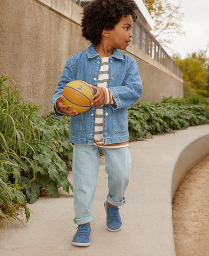 Little Kids' KNX Leather Sneaker Coronet Blue/Vapor - Keen