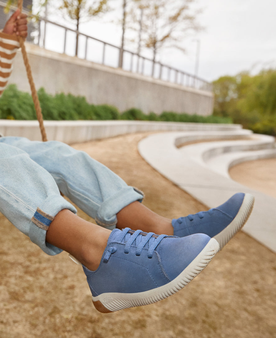 Big Kids' KNX Leather Sneaker Coronet Blue/Vapor - Keen