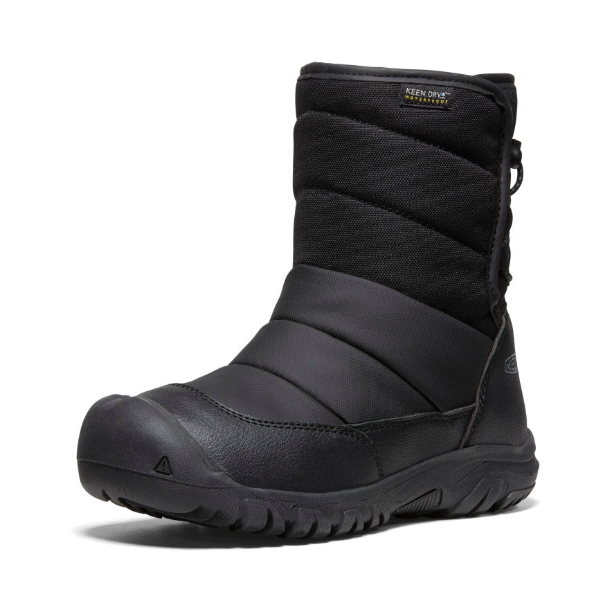 Big Kids' Puffrider Waterproof Winter Boot Black/Steel Grey - Keen